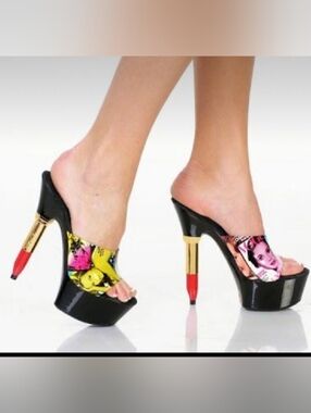 Women’s Multicolor High Heel Slide Mules